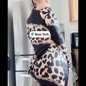 Chic Leopard Print Two-Piece Set